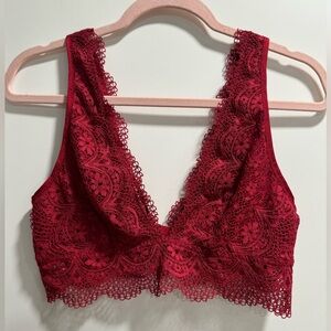 Victoria Secret‎ Red Lace NWT Bralette, size Large